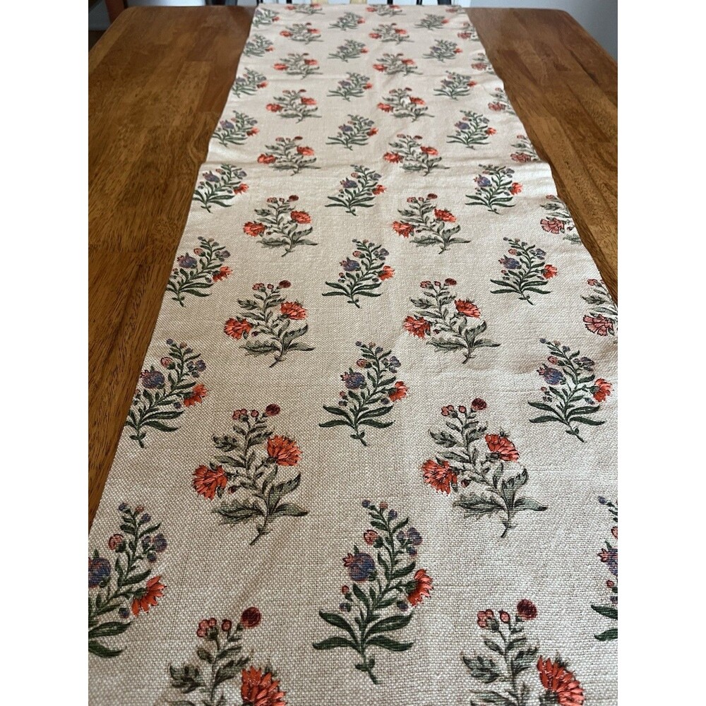 The Farmhouse By Rachel Ashwell Table Runner 16X88 100% Cotton Flowers